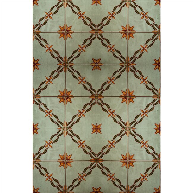 Set stickere autocolante faianta decorativa 20cm x 30cm model decorativ floral retro