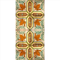 set stickere autocolante faianta decorativa 20cm x 40cm model decorativ vintage cu flori portocalii imagen 43_0_
0