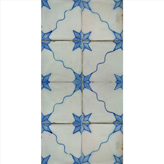 Set stickere autocolante faianta decorativa 20cm x 40cm model decorativ imitatie invechit cu desen albastru