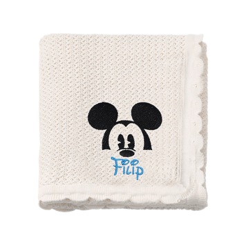 Paturica tricotata bebe, LWS, bumbac, brodata,model Mickey Filip, 70x90 cm Paturica tricotata bebe, LWS, bumbac, brodata,model Mickey Filip, 70x90 cm