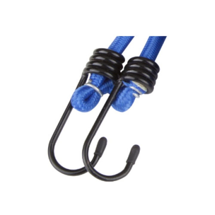 Set 2 bucati cablu elastic ajustabil Evotools Ø 8 mm x 120 cm, cu carlige-inel