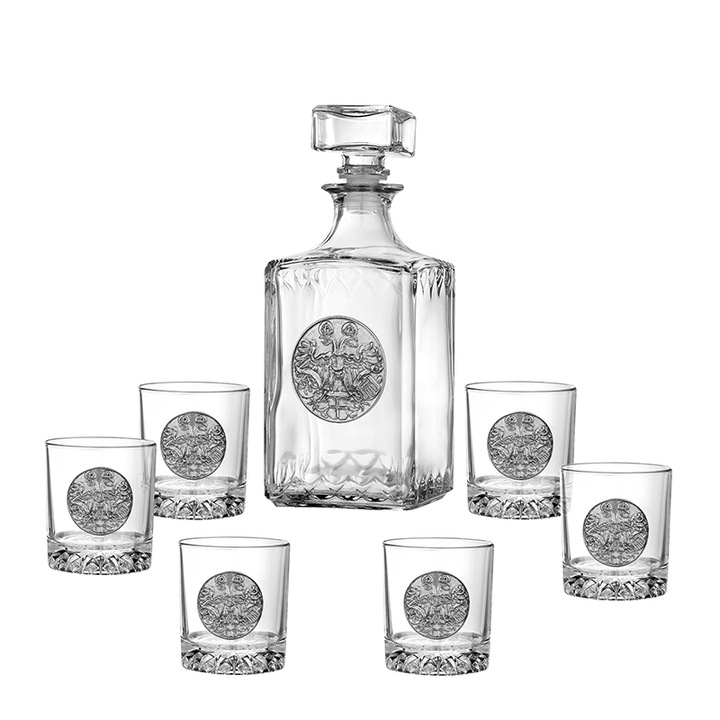 Сет Димс-92, Двуглав орел, DG070, Бутилка + 6 чаши