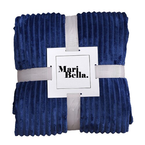 Patura de plus in albastru marin 160x200