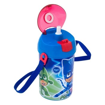 Recipient apa pentru copii cu gura, Pop Up PJ MASKS, 450 ml Recipient apa pentru copii cu gura, Pop Up PJ MASKS, 450 ml