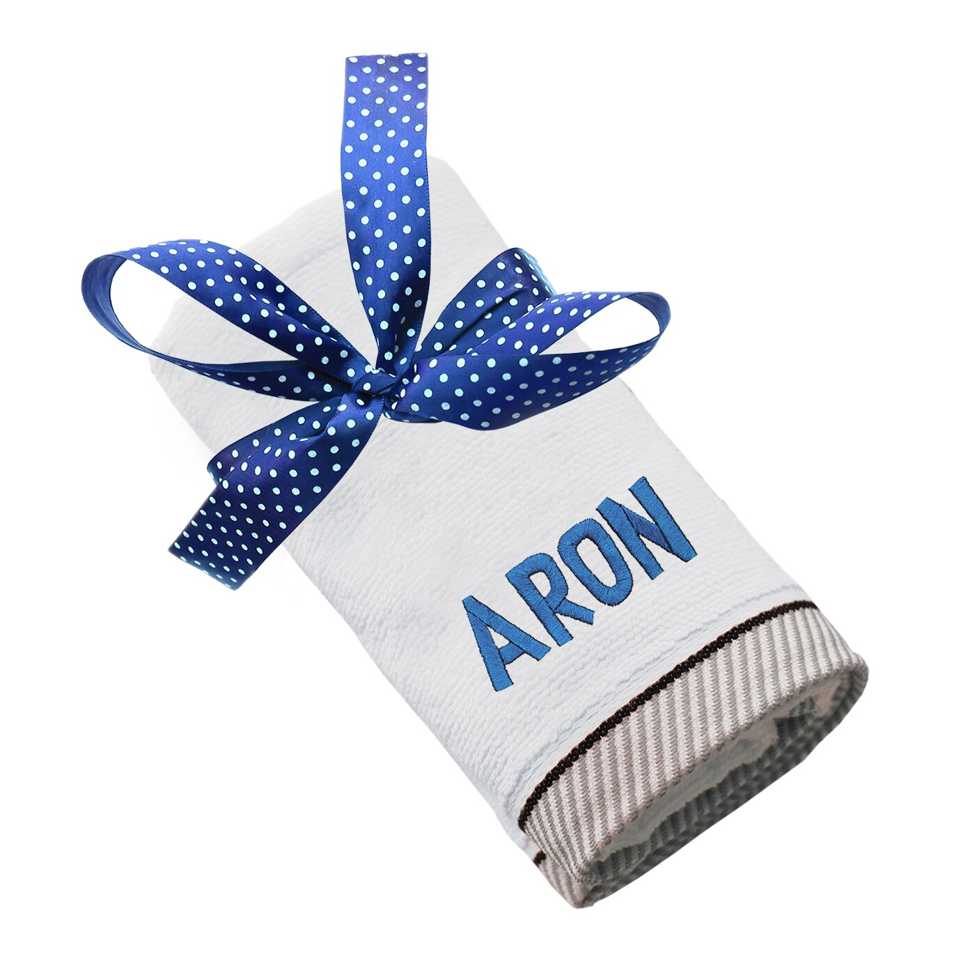 Prosop bumbac, LWS, brodat, model nume Aron, 50x100 cm