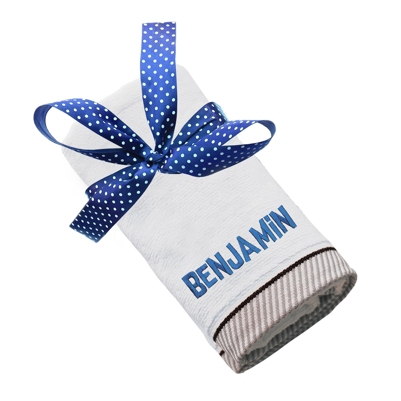 Prosop bumbac, LWS, brodat, model nume Benjamin, 70x140 cm
