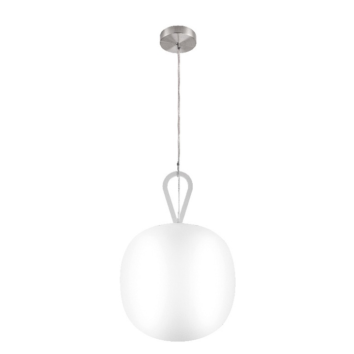 Pendul GLS GoodHome Armanty, alb, efect cromat, 1xE27