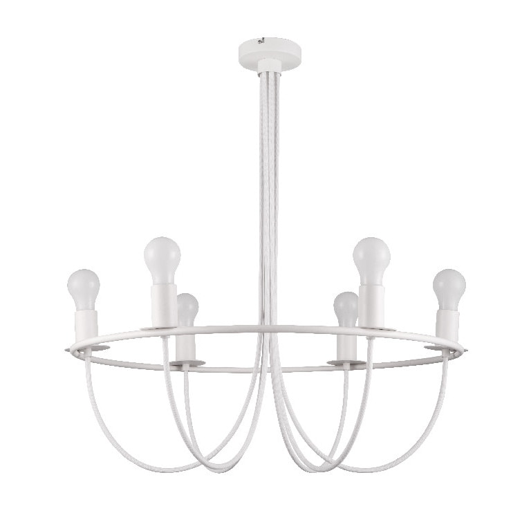 Pendul GLS GoodHome Biham, alb, 6xE27, finisaj mat