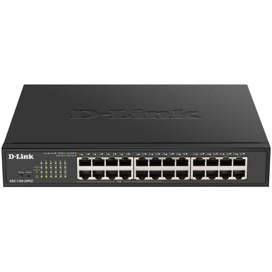 Switch D-Link DGS-1100-24PV2, 24 Porturi Gigabit PoE
