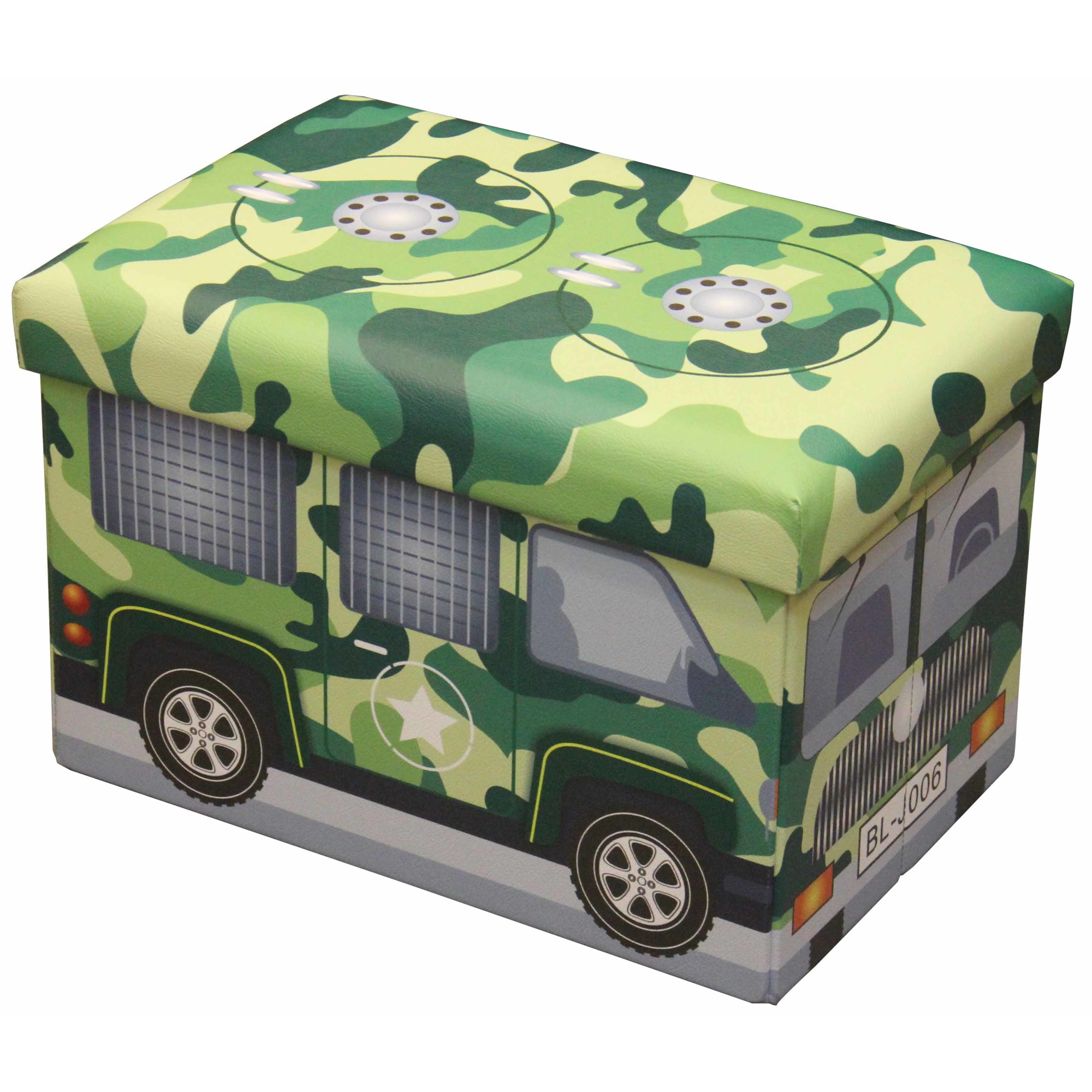 Taburet pliabil cu spatiu de depozitare 48 X 32 X 32 TB3086 Military Bus