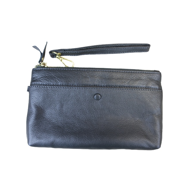 Portofel tip mini poseta din piele naturala, Hassion, L-2008-1 Gray