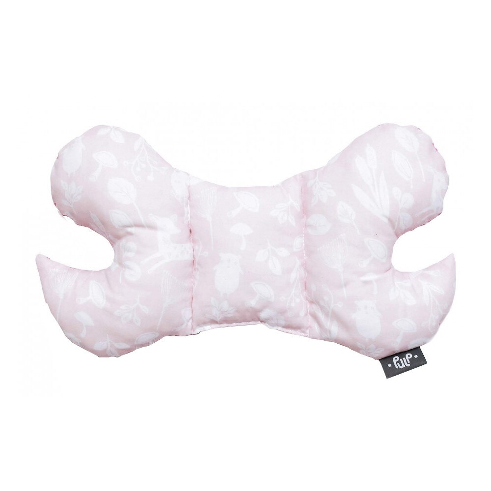 Perna pentru bebelusi Pulp, Pink Animals, anti-soc, bumbac, 42x22 cm, alb/roz