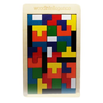 Puzzle lemn, incastru, Tetris, 35 de piese Puzzle lemn, incastru, Tetris, 35 de piese