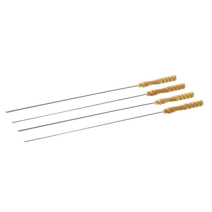 Set 4 tepuse cu maner din lemn, Barbecook, 43 cm