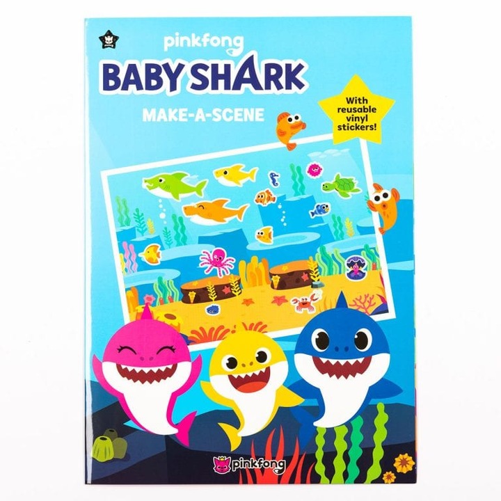 Carte de activitati Pinkfong Baby Shark , Make-a-scene 48 pagini + 3 ani