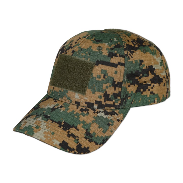 Sapca Green cu scai pentru patch-uri -- pentru strada, sala, airsoft, outdoors, drumetie, sport, fashion