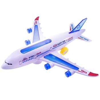 Avion de jucarie cu baterii, A380, 30 cm, Alb Avion de jucarie cu baterii, A380, 30 cm, Alb
