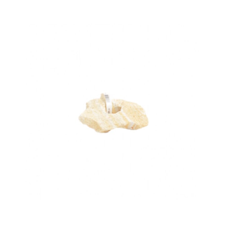 Decor pentru acvariu model piatra curcubeu, 18 cm Crem