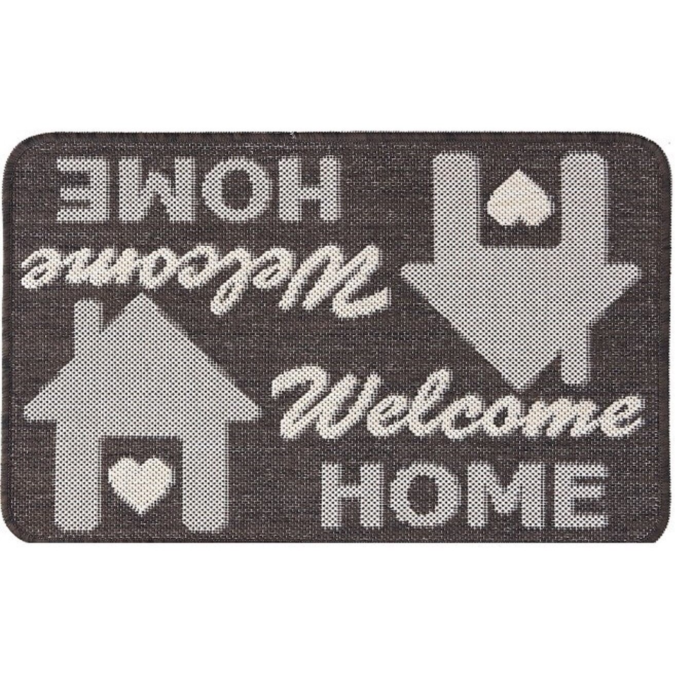 Covor Pentru Usa Intrare, Flex 19504-91, Antiderapant, Negru / Bej, 50x80 cm