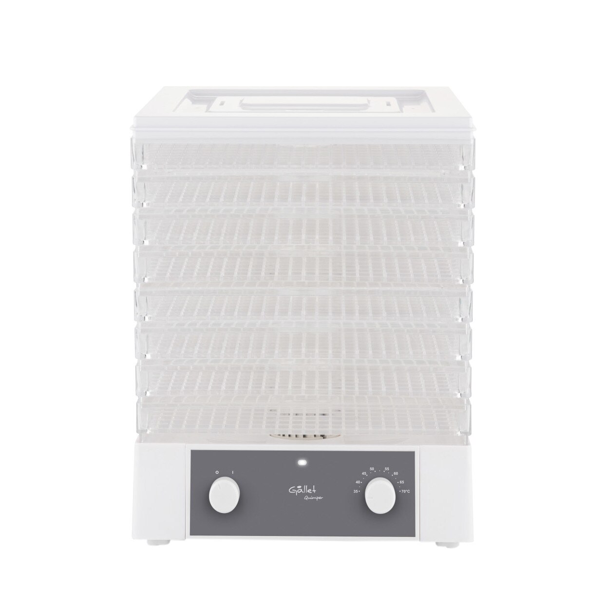 Deshidrator-uscator de alimente GALLET QUIMPER DES122, 250 W, 8 niveluri, gri cu alb