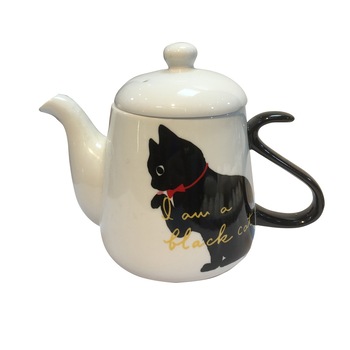 Ceainic cu pisica Shaddy Teapot 350 ml, alb-negru, ceramica Ceainic cu pisica Shaddy Teapot 350 ml, alb-negru, ceramica