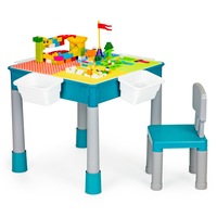 set masa si scaun 2 in 1 quotisp likesmart fun to playquot blat reversibil loc depozitare sub blat scaun cu spatar 4 cutii pentru depozitare set constructie inclus albastru imagen 48_0_
0