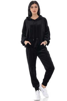 Costum din doua piese, ROH, din catifea - TR431, Negru, 36-42 Costum din doua piese, ROH, din catifea - TR431, Negru, 36-42