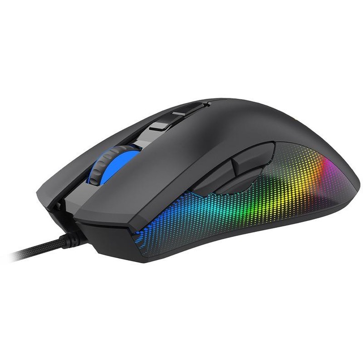 AQIRYS Phoenix egér, 12000dpi, Optikai, USB vezetékes, Fekete