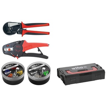 Set clesti WIHA de dezizolat si sertizat pini + sortimente de sertizare 500 bucati Set clesti WIHA de dezizolat si sertizat pini + sortimente de sertizare 500 bucati