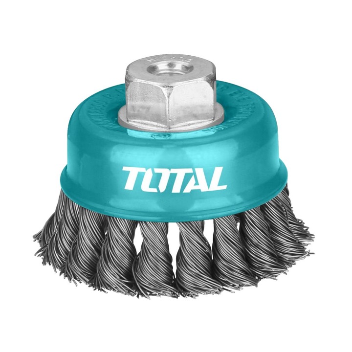 Perie sarma tip cupa, cu fir rasucit, 100mm, diametru sarma 0,5mm, Total