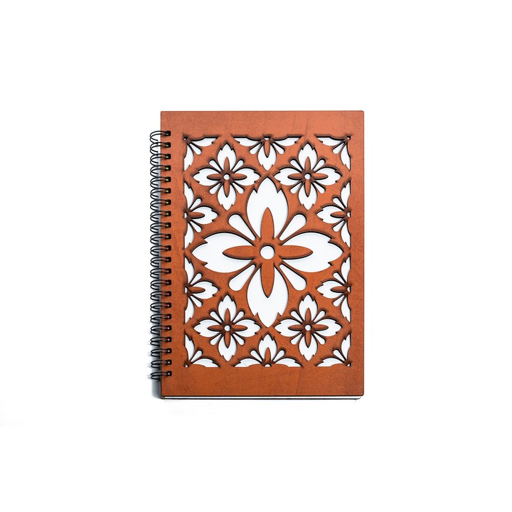 Agenda cu coperti din lemn decupate laser, DekoLaser, AG1019C, A5