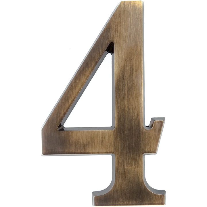 Numar casa, alama patinata, 200mm, Icon, cifra "4"