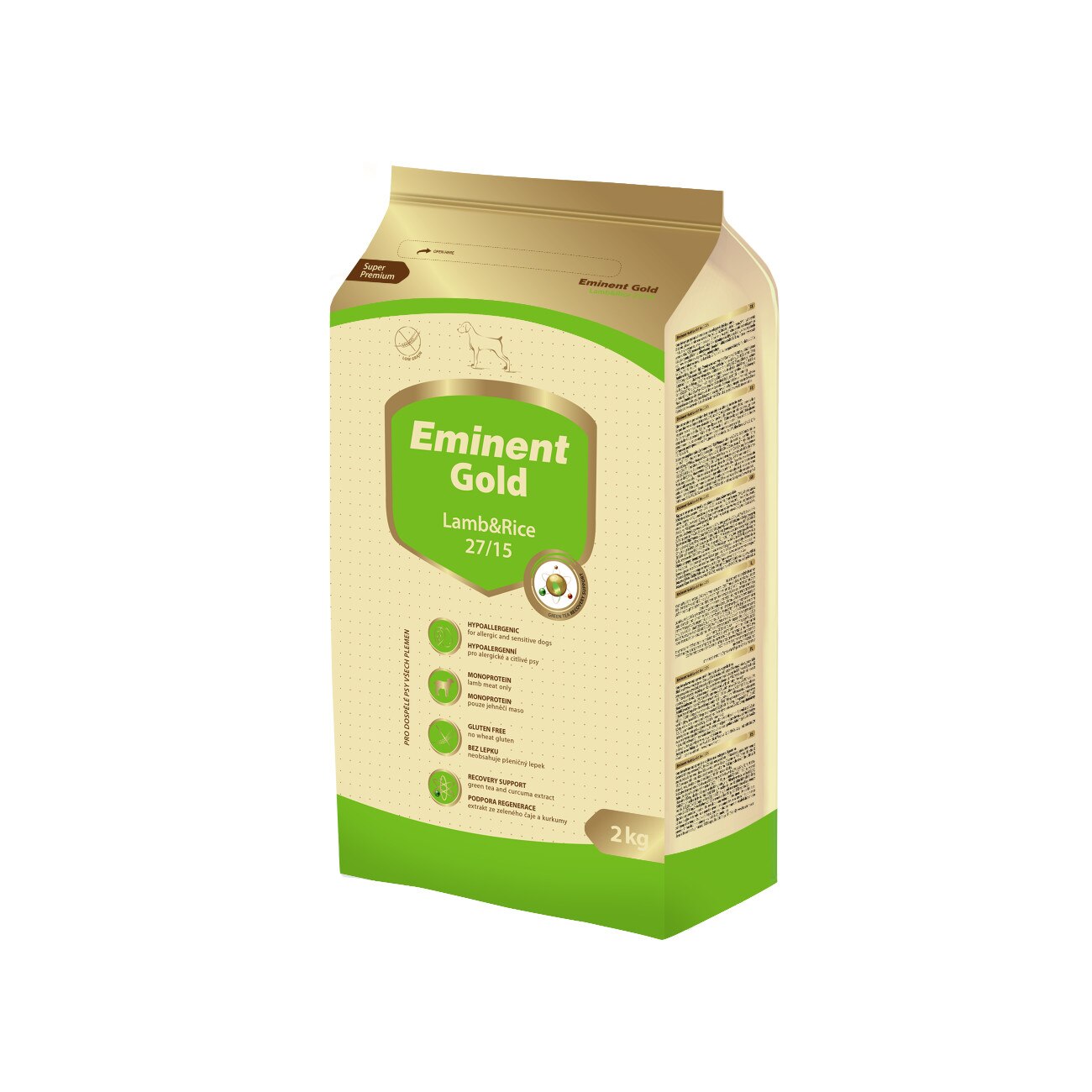 Hrana uscata pentru caini, Eminent, Gold, miel si orez, hipoalergenic, 2 kg