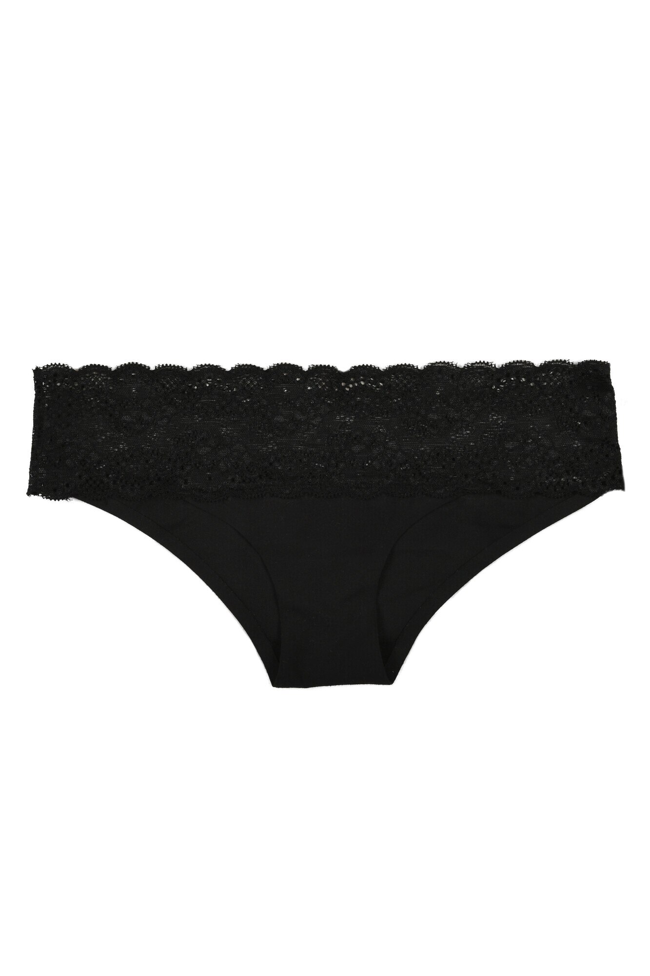 Chiloti fara cusaturi cu bordura din dantela, Agnes, Negru