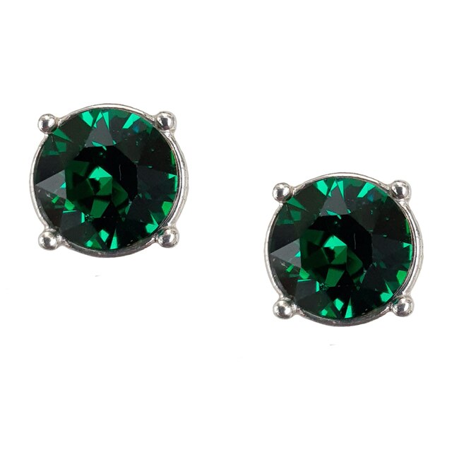 Cercei dama, verzi, 9 mm diametru piatra