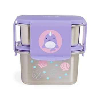 Kit pentru pranz din otel inoxidabil Zoo - Balena, Skip Hop Kit pentru pranz din otel inoxidabil Zoo - Balena, Skip Hop