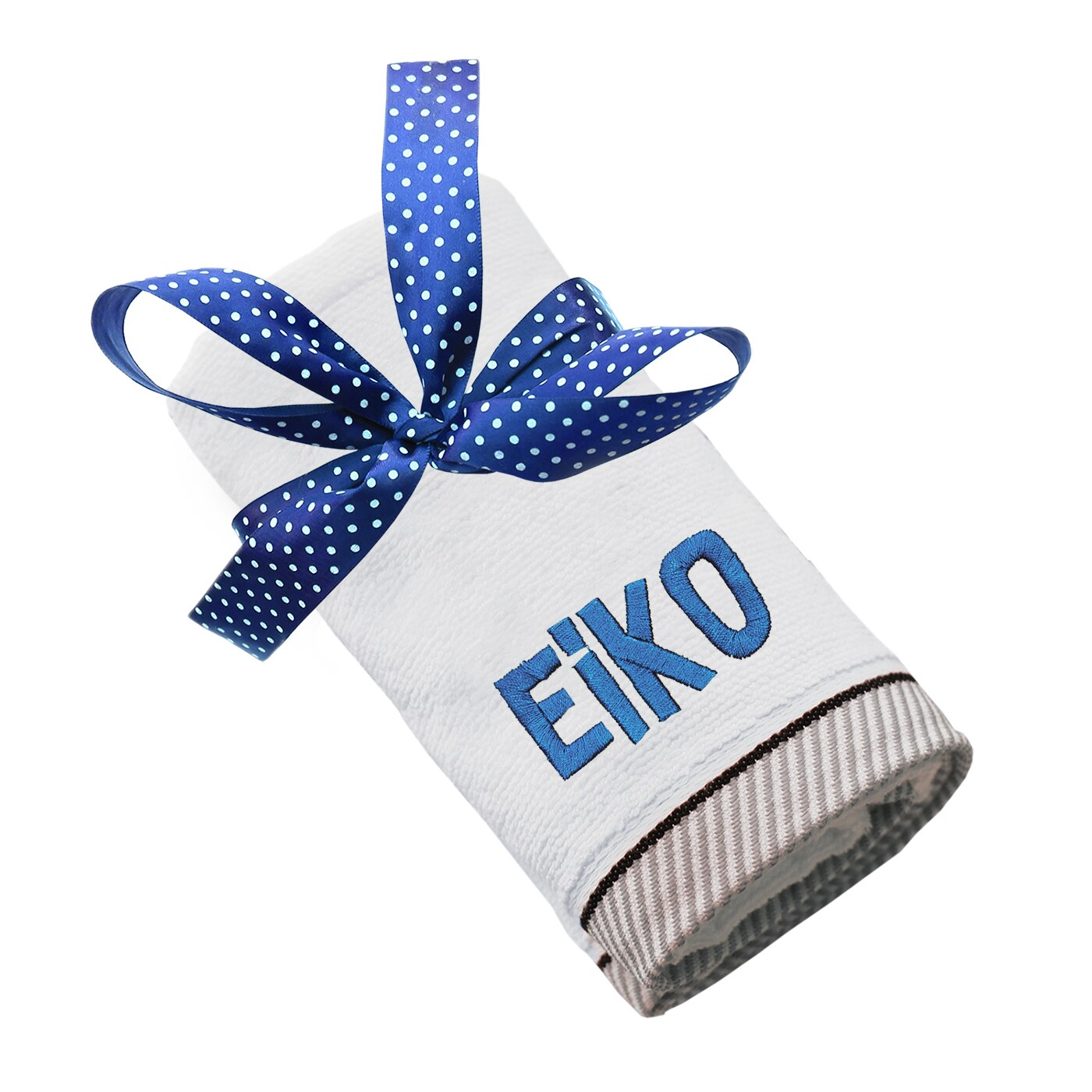 Prosop bumbac, LWS, brodat, model nume Eiko, 70x140 cm