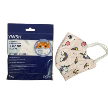 Set 5 masti de protectie pentru copii, calitate premium, ambalate individual, standard FFP2/KN95 din 5 straturi , CE 2163, BFE>95, culoare roz cu unicorni Set 5 masti de protectie pentru copii, calitate premium, ambalate individual, standard FFP2/KN95 din 5 straturi , CE 2163, BFE>95, culoare roz cu unicorni