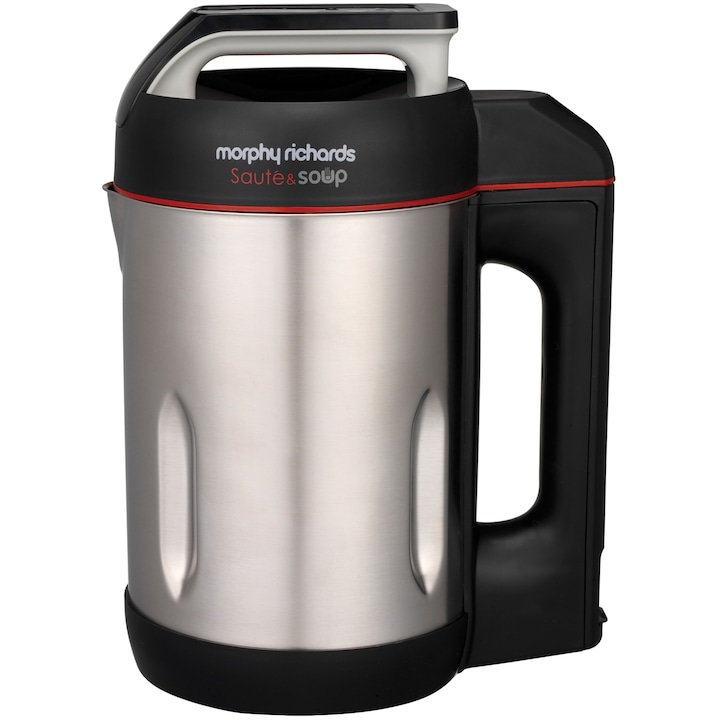 Апарат за приготвен крем супа Morphy Richards 501014 Perfect Soup Maker, 1100W, 1,6 литра, 4 функции, Черен/Сребрист