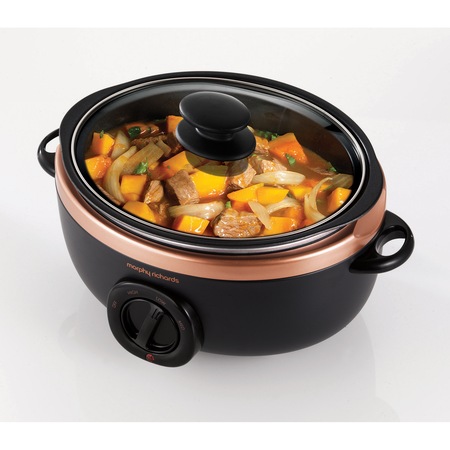 Slow Cooker Morphy Richards Sear& Stew 460016, 3.5 l, Negru/Auriu