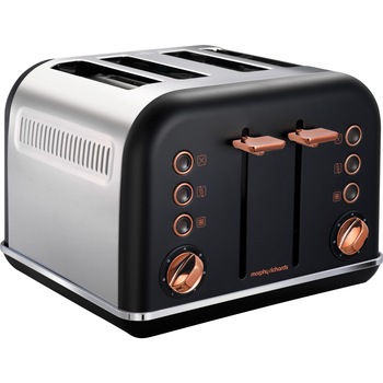 Prajitor de paine Morphy Richards Accents 242104, 4 felii, Negru/Argintiu Prajitor de paine Morphy Richards Accents 242104, 4 felii, Negru/Argintiu