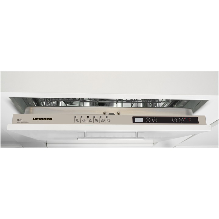 Съдомиялна за вграждане Heinner HDW-BI6006IE++, 12 комплекта, 6 програми, Клас E, Aquastop, 60 см