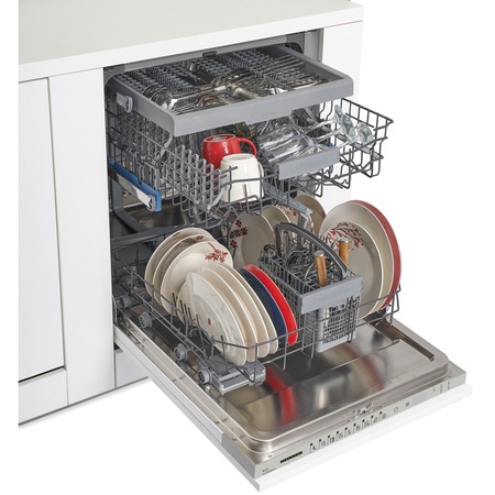 Masina de spalat vase incorporabila Heinner HDW-BI6093TE++, 15 Seturi, 9 programe, Clasa E, Control touch, Half load, Avertizare luminoasa, Buzzer final program, Aquastop, 60 cm