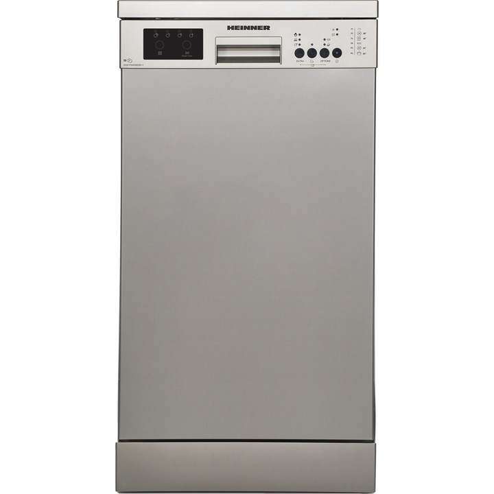 Heinner HDW-FS4506DSE++ Szabadonálló mosogatógép, 45cm, 10 teríték, 6 program, E energiaosztály, ezüst
