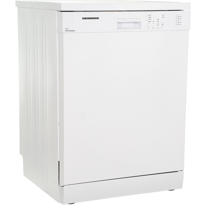 Съдомиялна Heinner HDW-FS6006WE++, 12 комплекта, 6 програми, Клас E, Half load, Aquastop, 60 см, Бял