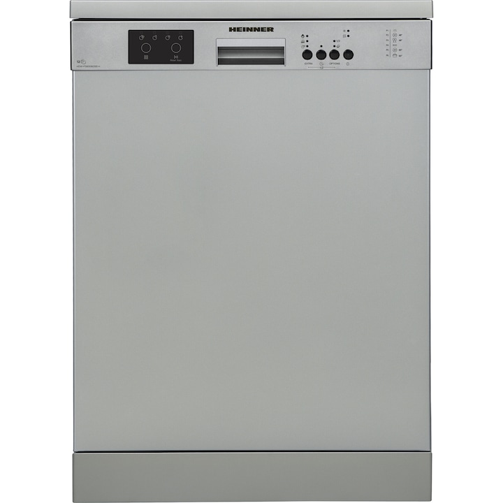 Heinner HDW-FS6006DSE++ Szabadonálló mosogatógép, 60cm, 12 teríték, 6 program, E energiaosztály, ezüst