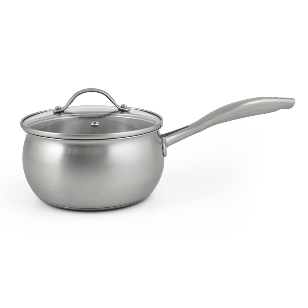 Cratita cu maner si capac Luigi Ferrero Florence FR-1666A, Din otel inoxidabil, 16x9 cm, Argintiu, 1,8L