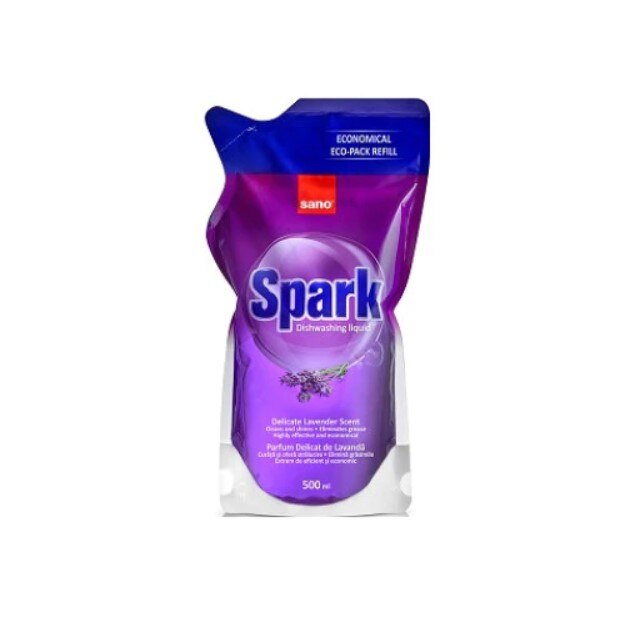 Detergent de vase Sano Spark Lavanda 500ml rezerva