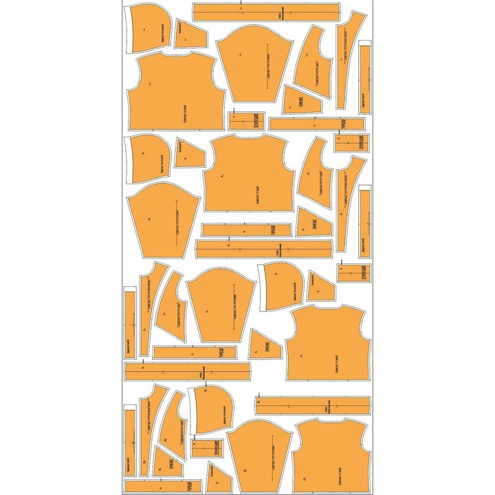 Tipar Croitorie Hanorac Dama cu gluga, 6 marimi XS - 2XL, hartie