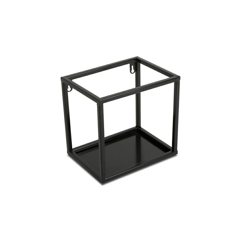 Raft de perete Loft metal negru 20 cm
